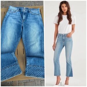 7fam High Waist Slim Kick Jeans limited edition Embroidered Ankle Flare 31 boho